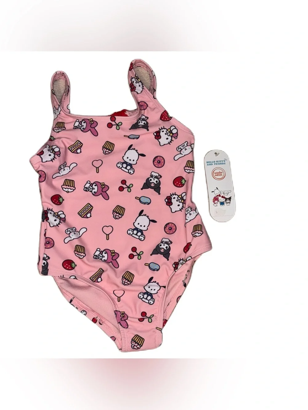 Hello Kitty & Friends Pink Printed Girls' One-Piece Swimsuit Girls XS (4-5)